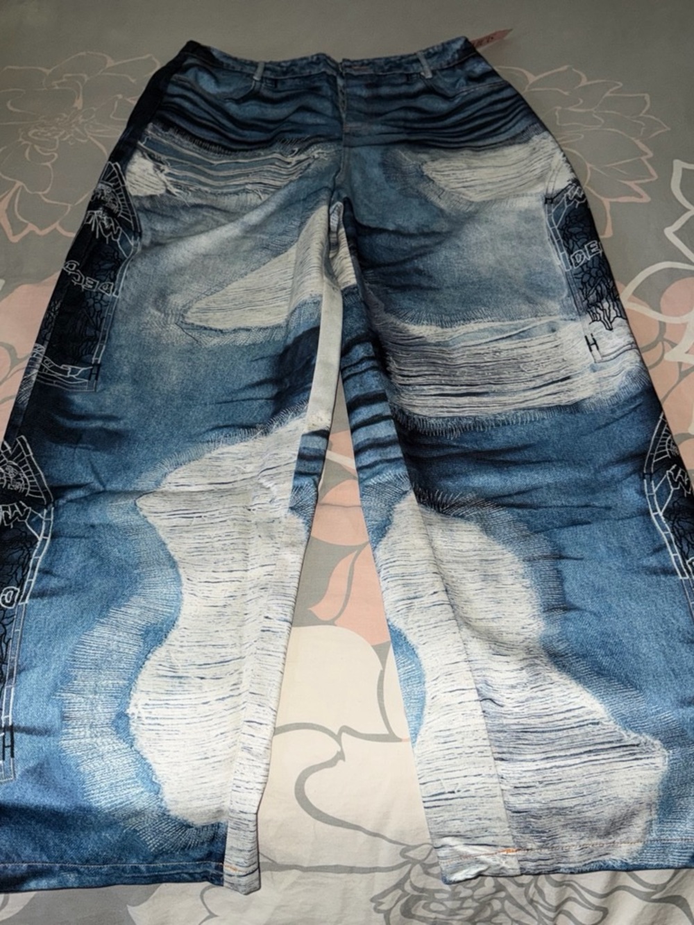 Distressed Light-Blue Wide Leg Jeans for Women